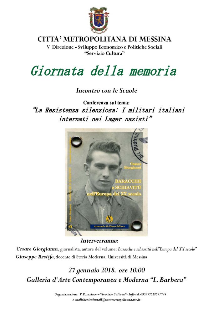 GIORNATA DELLA MEMORIA – Alla GAMeC “Lucio Barbera” incontro sul tema la “Resistenza silenziosa”