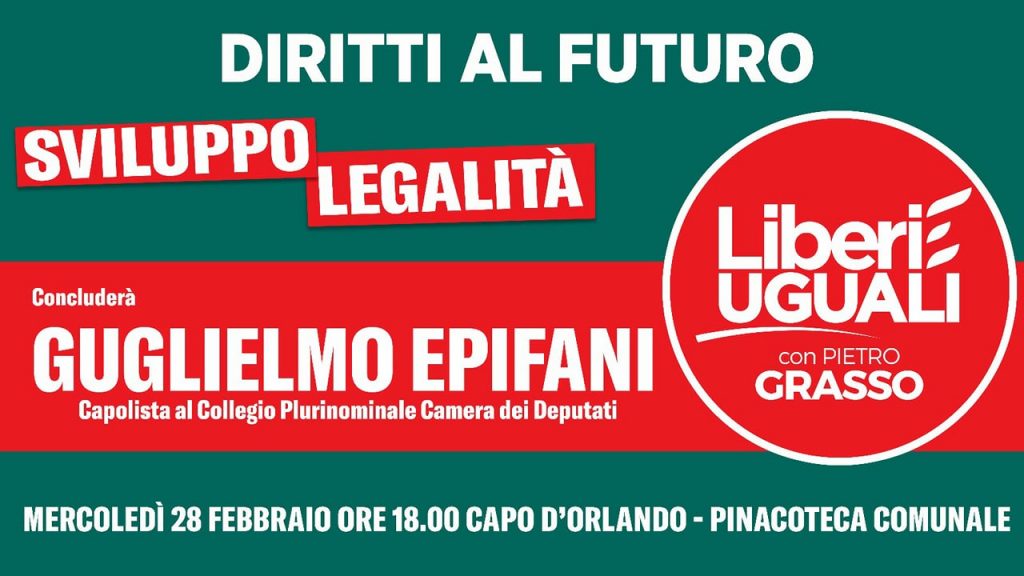 GUGLIELMO EPIFANI – A Capo d’Orlando oggi pomeriggio e le considerazioni di Maria Flavia Timbro a margine della campagna elettorale