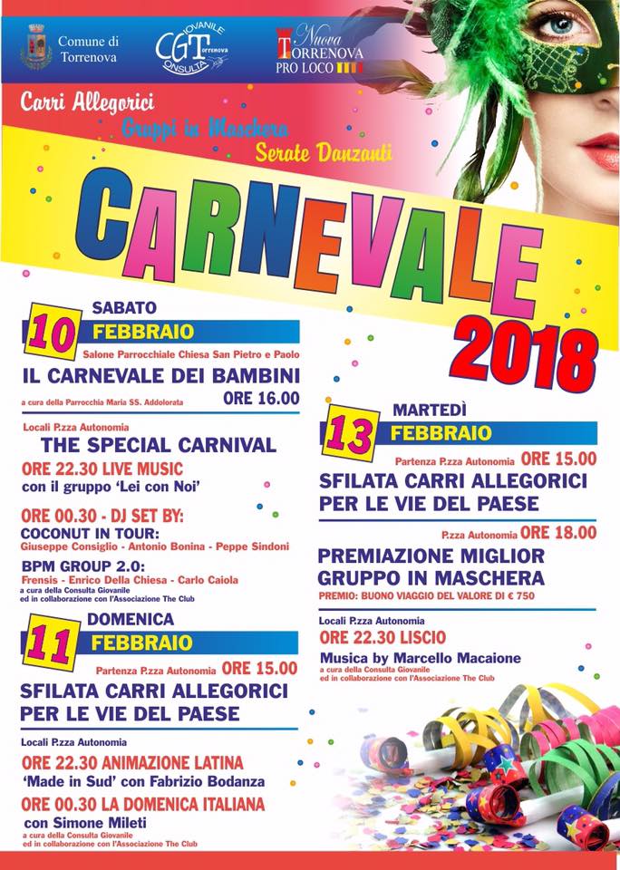 CARNEVALE – Anticipata la sfilata dei carri a Torrenova