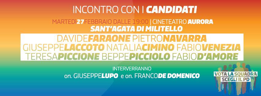 POLITICHE – A Sant’Agata Militello l’incontro con i candidati del Partito Democratico