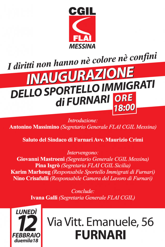 FLAI-CGIL – A Furnari uno sportello per i lavoratori immigrati