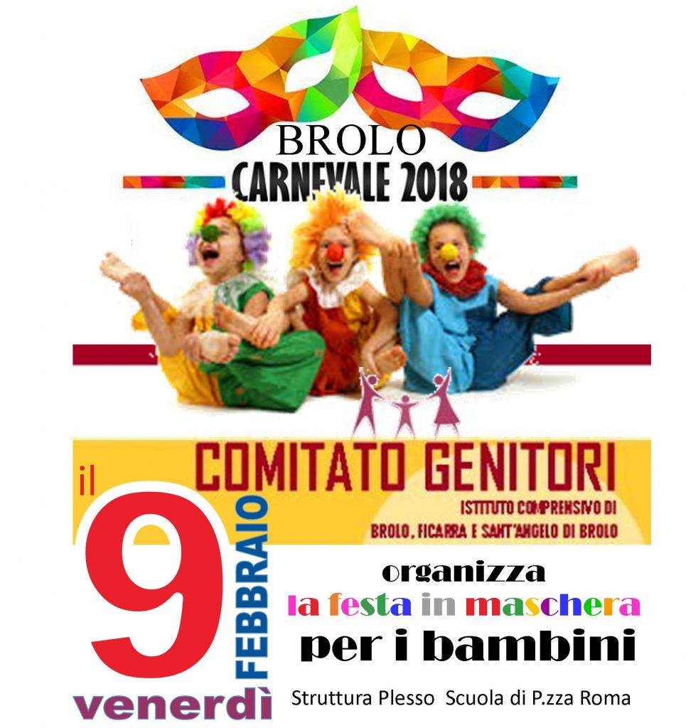 CARNEVALE A SCUOLA – Il 9 febbraio la grande festa a Brolo con il Comitato dei Genitori