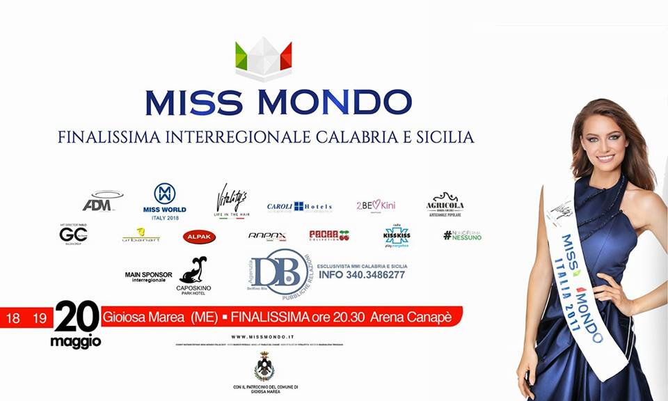 MISS MONDO – A Gioiosa Marea la finale interregionale Sicilia Calabria