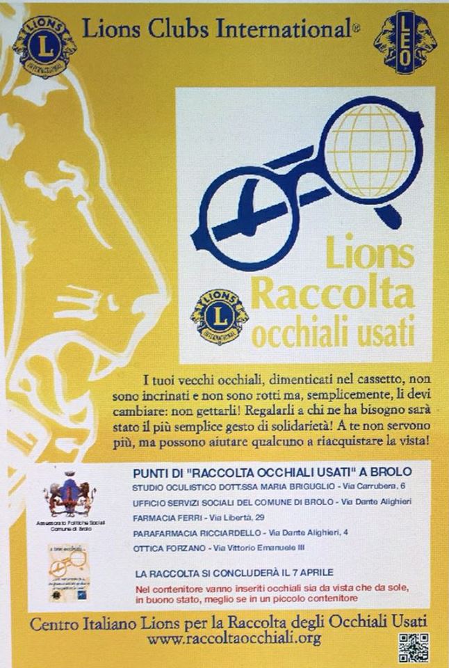 OCCHIALI USATI – A Brolo ritorna l’iniziativa solidale per la raccolta e riciclaggio occhiali da vista per i paesi in via di sviluppo