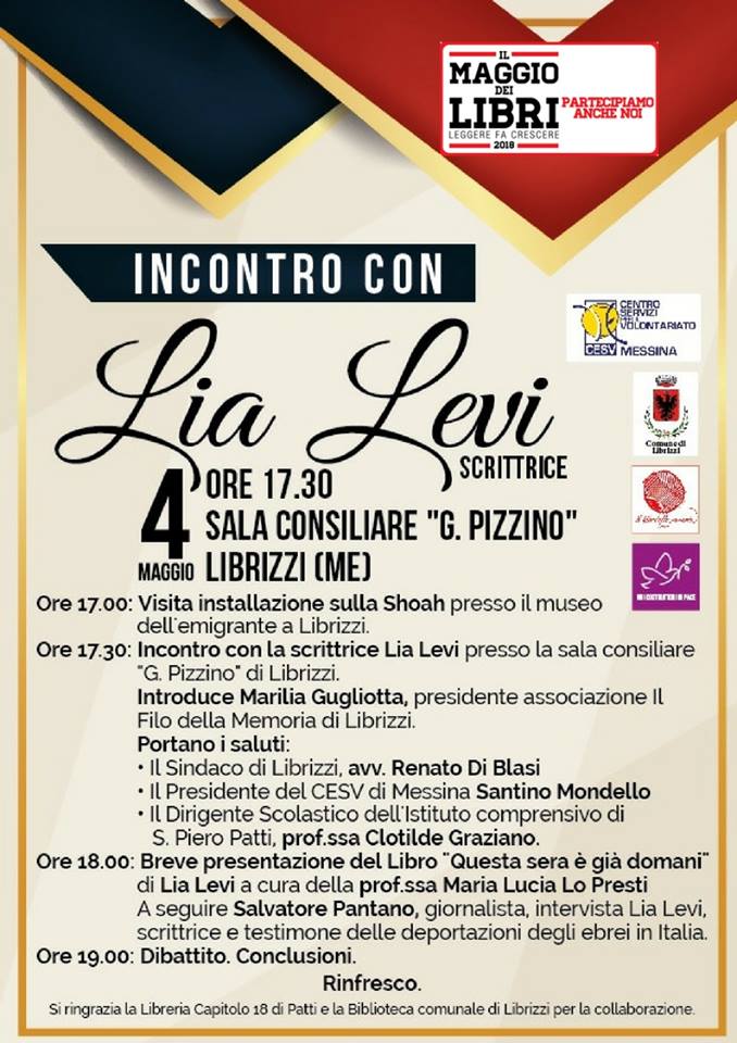 MAGGIO DEI LIBRI – A Librizzi l’incontro con Lia Levi