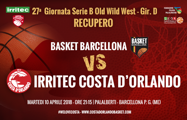 IRRITEC COSTA D’ORLANDO – Costa subito in campo, stasera il derby a Barcellona