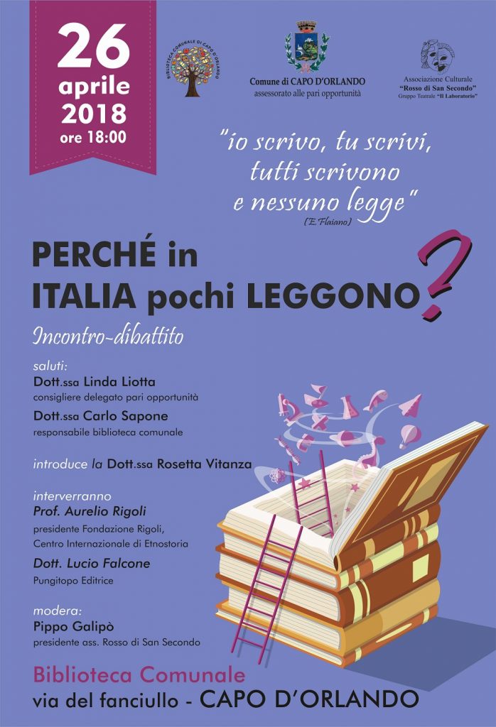 CAPO D’ORLANDO – “Perchè in Italia pochi leggono?” il 26 aprile incontro in Biblioteca