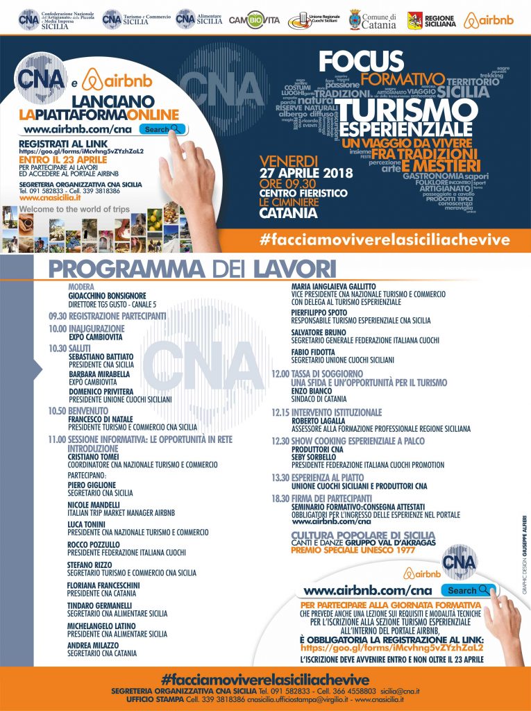 TURISMO ESPERIENZIALE – Quello siciliano sbarca nel mondo: CNA e Airbnb lanciano la piattaforma online
