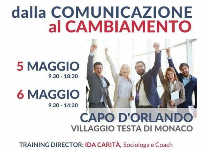 COMUNICARE E PARLARE IN PUBBLICO – Il 5 e 6 maggio a Testa di Monaco, Capo d’Orlando, uno stage con Ida Carità