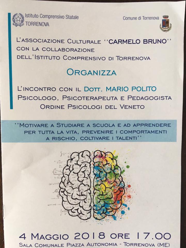 TORRENOVA – Scuola e studio: “Motivare a studiare” incontro con il dottore Mario Polito