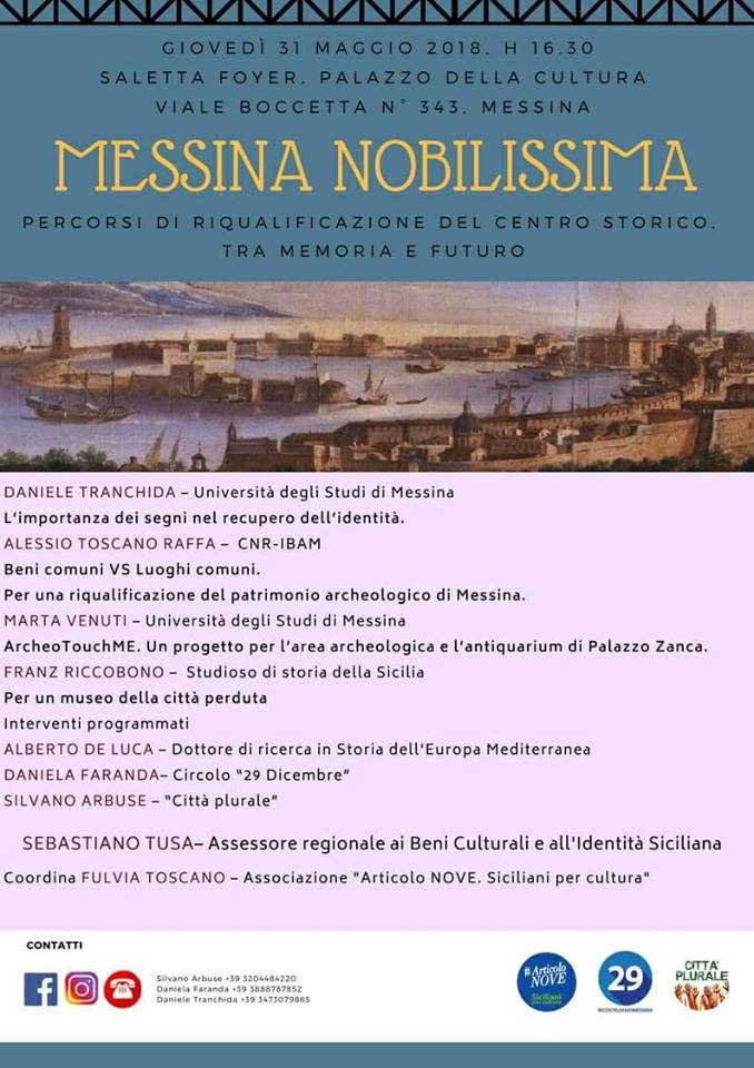 MESSINA NOBILISSIMA – Percorsi di riqualificazione del centro storico. Tra memoria e futuro. Domani un incontro