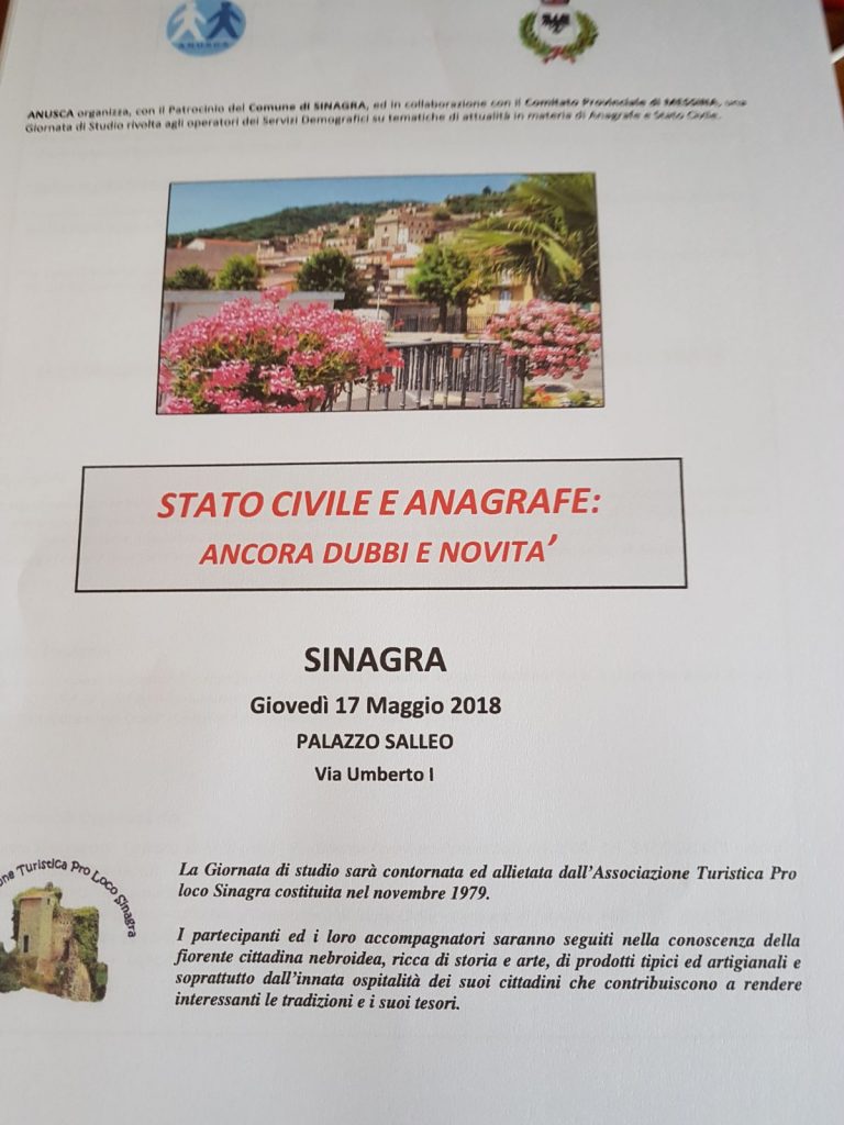 SINAGRA – Giornata di studio a cura dell’Anusca