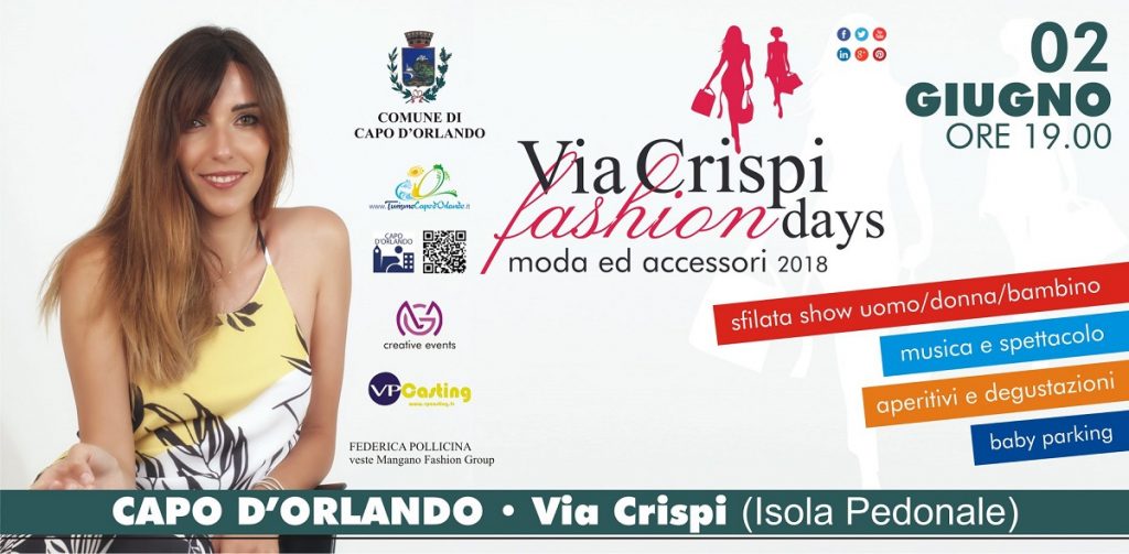 CAPO D’ORLANDO – Sabato 2 giugno “Via Crispi fashion day”