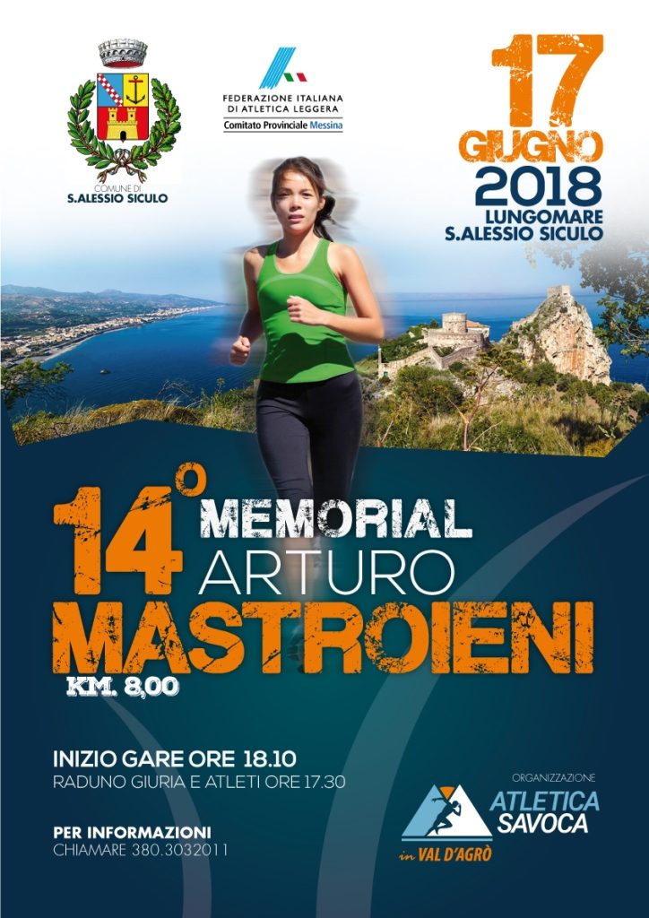 PODISMO – Appuntamento a Sant’Alessio Siculo con il “14° Memorial Arturo Mastroieni”