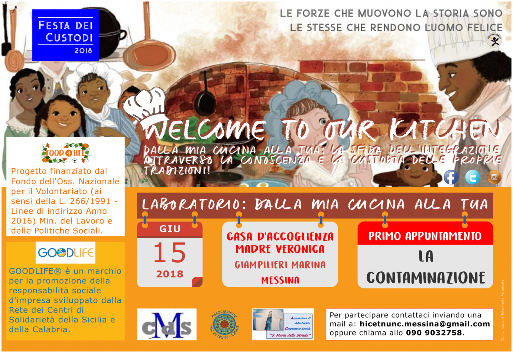 WELCOME TO OUR KITCHEN – Dalla mia cucina alla tua: la sfida dell’integrazione attraverso la conoscenza e la custodia delle proprie tradizioni!