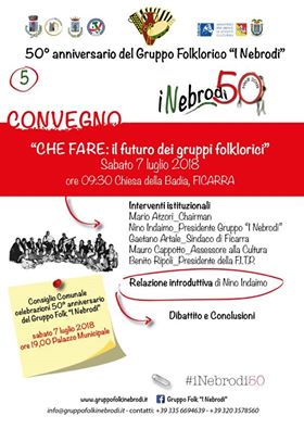 I NEBRODI 50 – Sabato 7 luglio ‘Che fare: il futuro dei gruppi folkloristici’