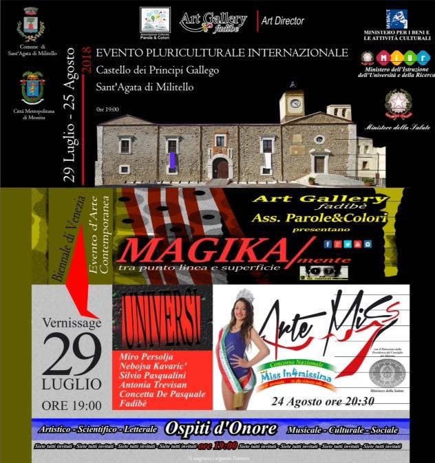 MAGIKAmente – A Sant’Agata Militello dal 29 Luglio al 29 Agosto 2018