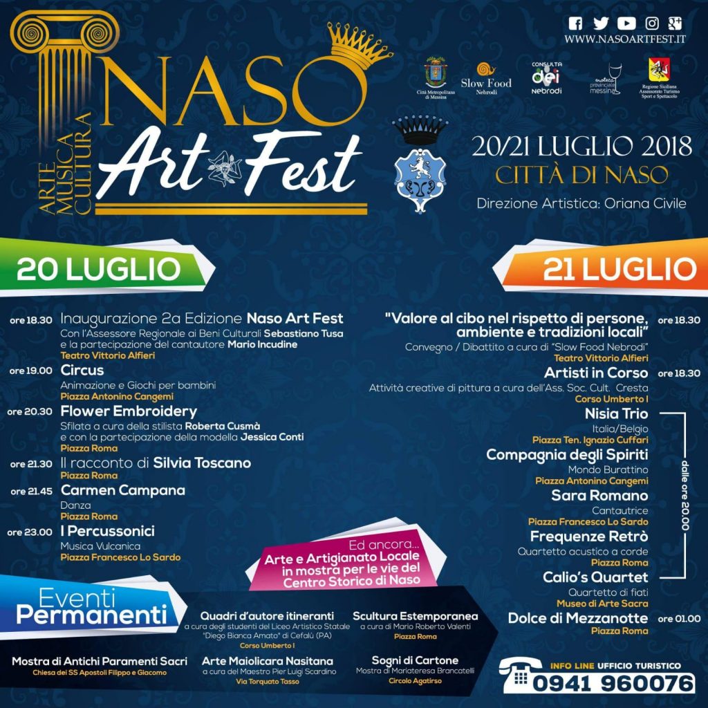 NASO – Il 20 e 21 luglio prende il via “Naso Art Fest”