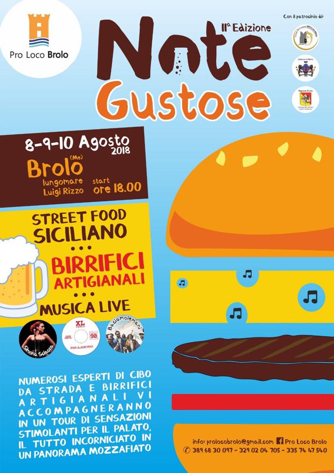NOTE GUSTOSE – A Brolo, la Pro Loco, presenta la locandina dell’evento che si svolgerà  dall’8 al 10 agosto