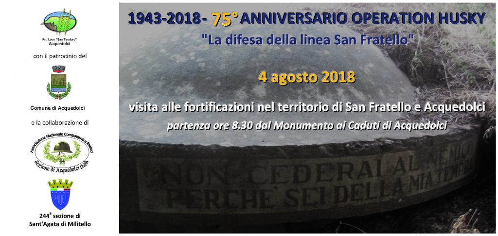 ACQUEDOLCI – 75° Operation Husky, iniziative in ricordo degli eventi bellici