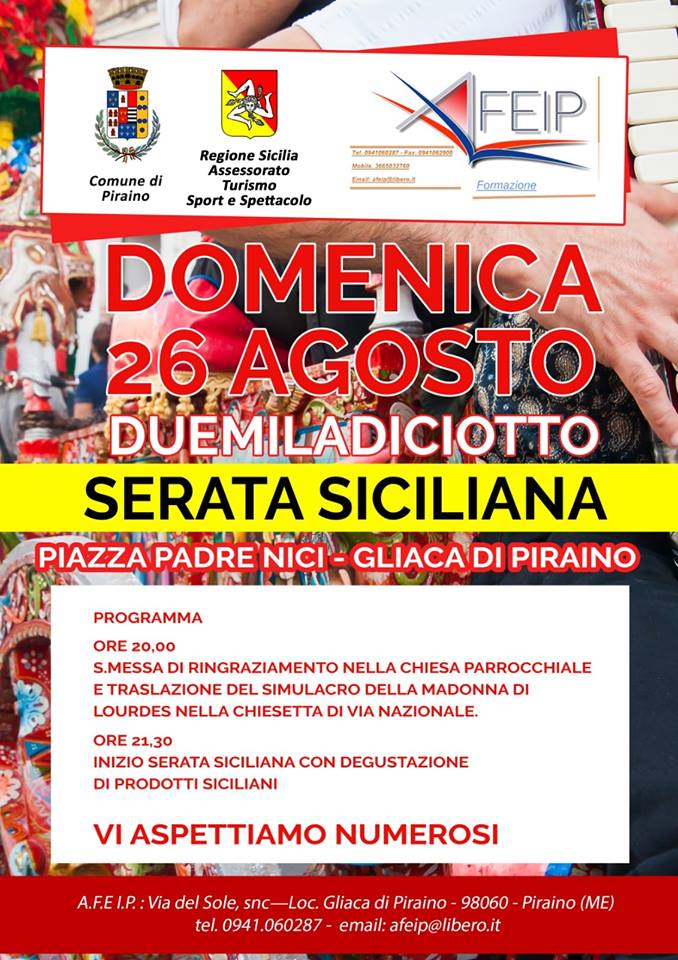 PIRAINO – Tempo dei sapori e del gusto