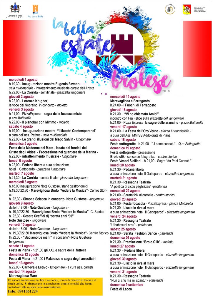 ESTATE BROLESE – Domani la finale della Corrida. Dall’8 Note Gustose e Marevigliosa Brolo “Vedere la Musica”