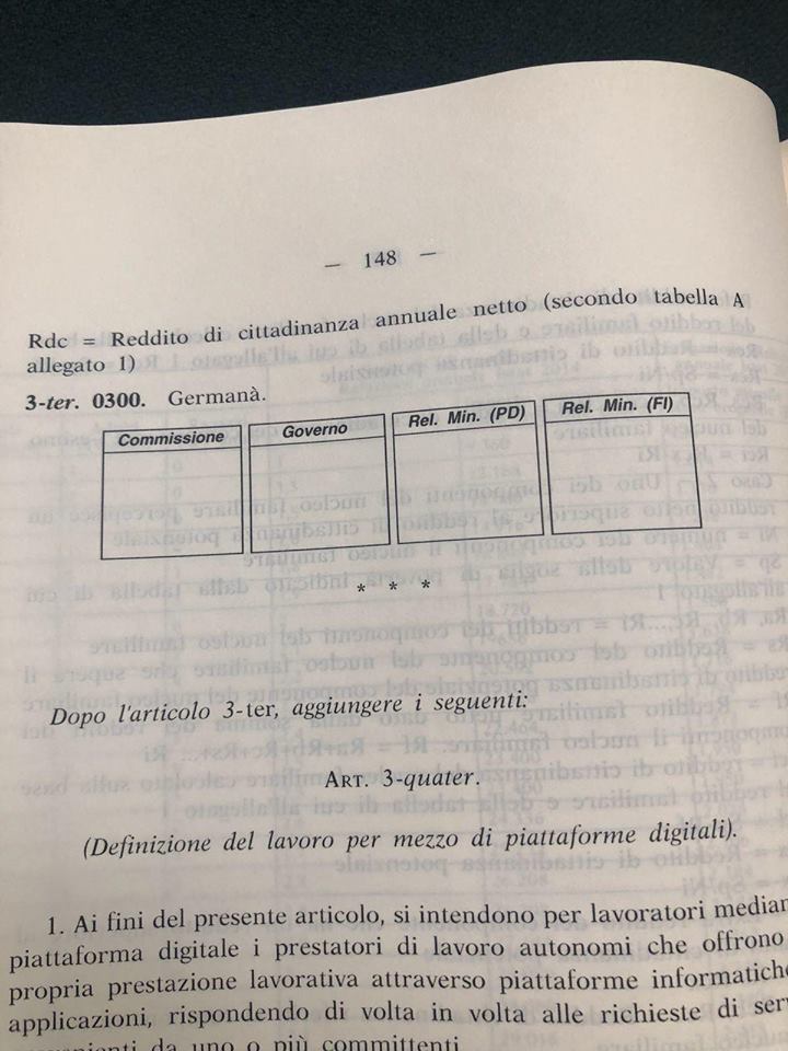 GERMANA Vs 5STELLE – Sul reddito di cittadinanza l’emendamento dell’onorevole forzista li fa cadere in trappola