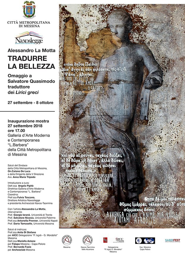 TRADURRE LA BELLEZZA – La mostra di Alessandro La Motta per Naxoslegge, rende omaggio a Salvatore Quasimodo