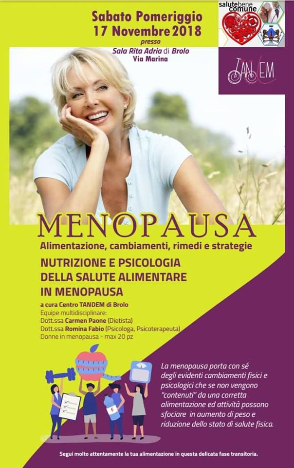 SALUTE BENE COMUNE – A Brolo si parlerà di Menopausa