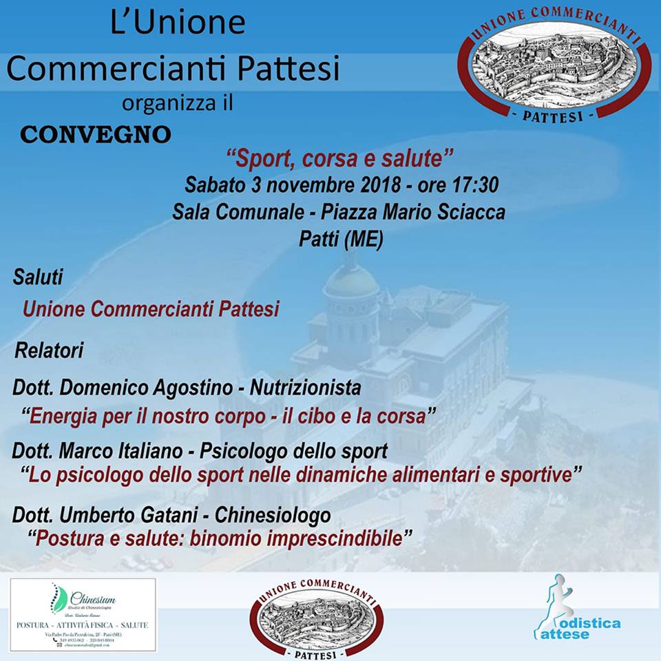 “SPORT, CORSA E SALUTE” – Sabato a Patti il convegno organizzato dall’Unione Commercianti