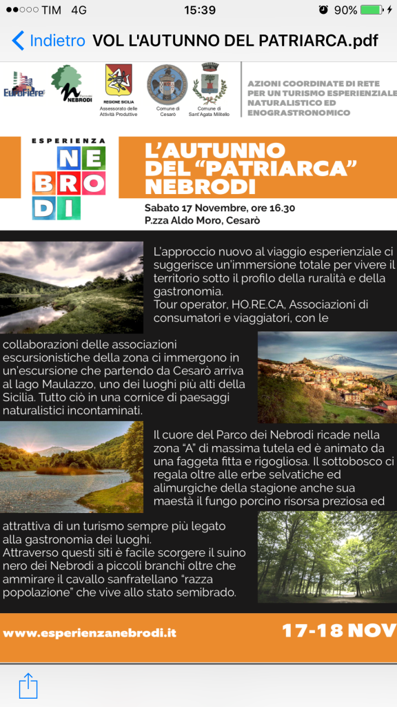 ESPERIENZA NEBRODI – A Cesarò nel prossimo week end