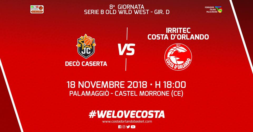 IRRITEC COSTA D’ORLANDO – Sarà Caserta la prossima avversaria Costa