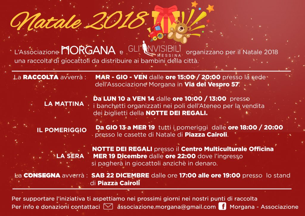 NATALE – Raccolta giocattoli nuovi e usati per i bambini della città