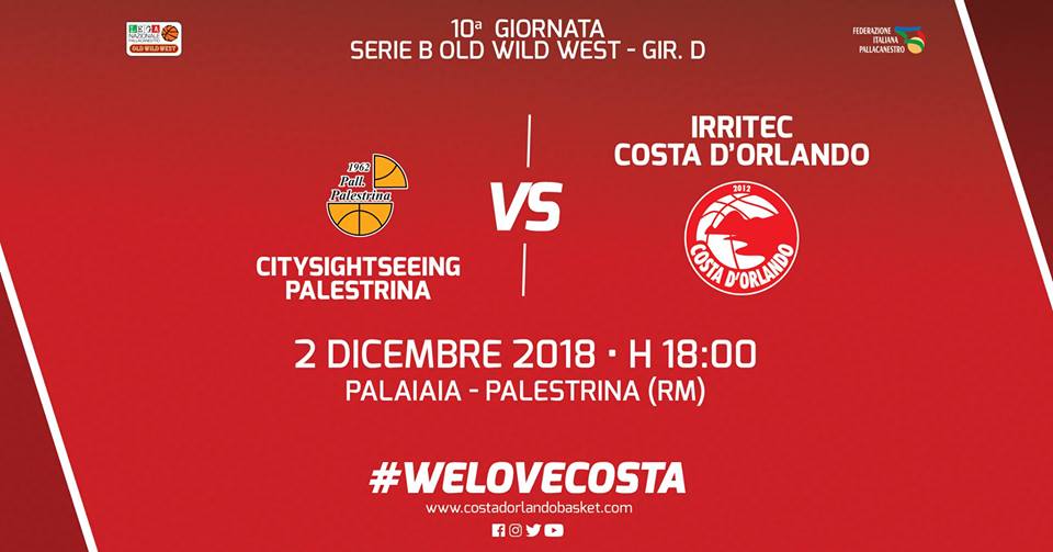 IRRITEC COSTA D’ORLANDO – Domenica a Palestrina per confermare il buon momento