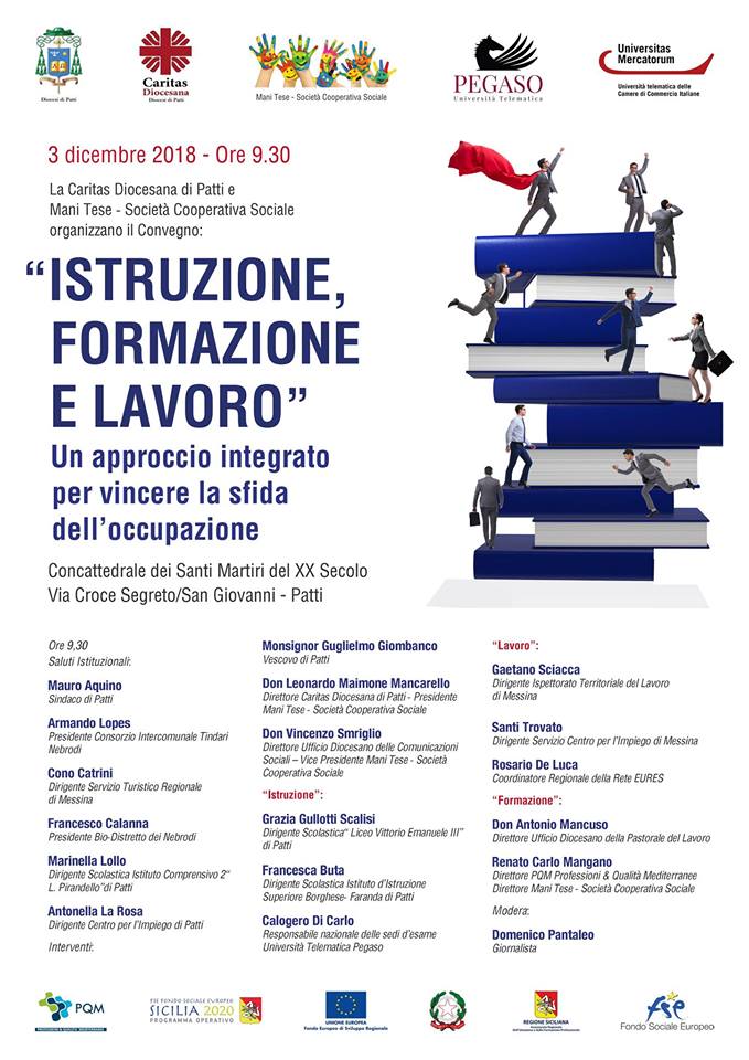 PATTI – Caritas Diocesana “Istruzione, formazione  lavoro”