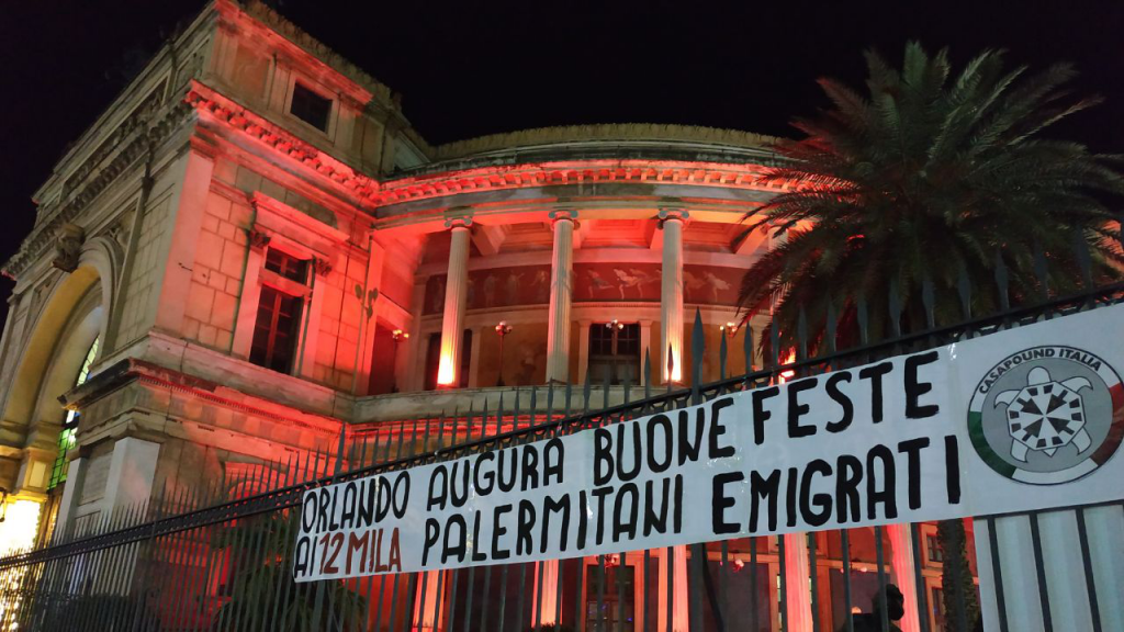 AUGURI POLEMICI – A Palermo quelli di Casa Pound “Orlando augura buone feste ai 12mila palermitani emigrati”