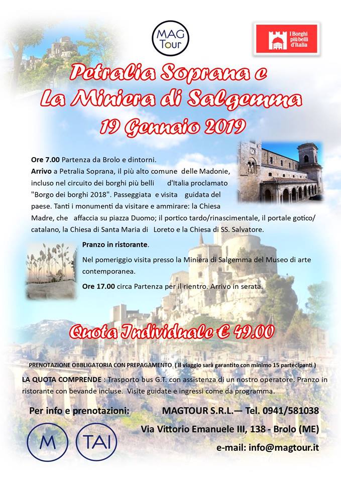 IN GITA CON MAGTOUR- Sabato a scoprire la magia di Petralia Soprana e la Miniera di Salgemma