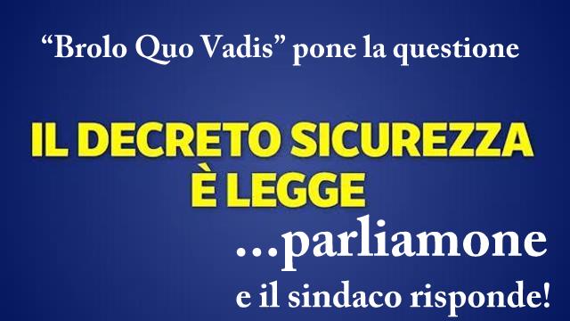 QUO VADIS BROLO – Giovani e Decreto Sicurezza
