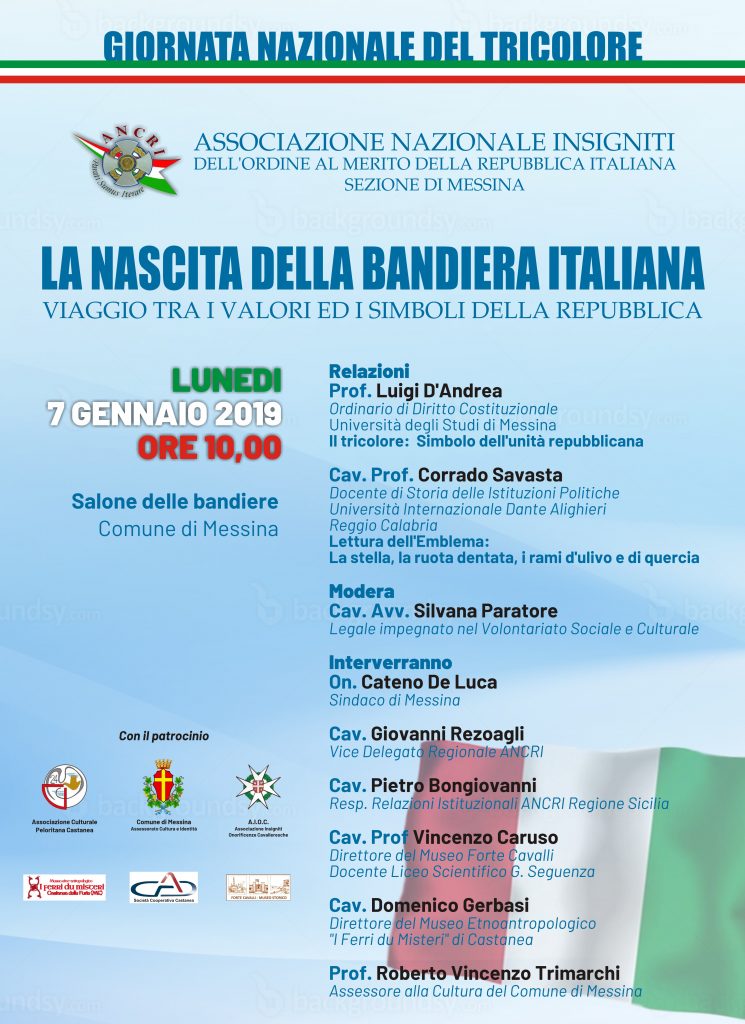 GIORNATA NAZIONALE DEL TRICOLORE – A Messina una tavola rotonda sulla nascita della Bandiera Italiana