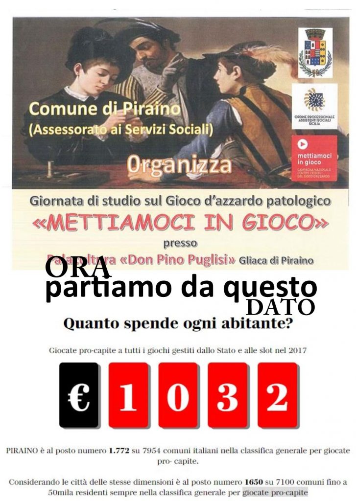 METTIAMOCI IN GIOCO – Oggi a Piraino il convegno sul gioco d’azzardo patologico