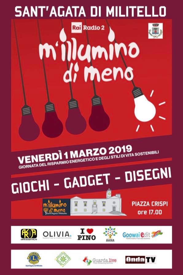 M’ILLUMINO DI MENO – Ritorna a Sant’Agata Militello la giornata dedicata al risparmio energetico