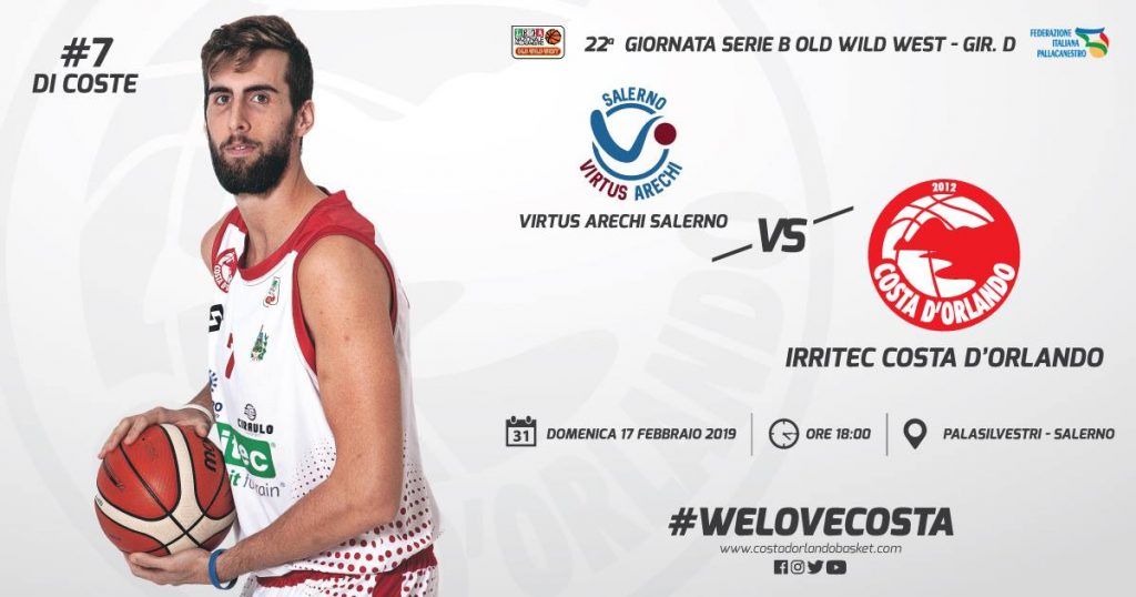 IRRITEC COSTA D’ORLANDO – Virtus Arechi Salerno l’avversario Costa della ventiduesima giornata