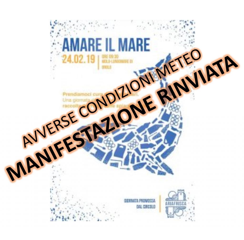 AMARE IL MARE – Domani a Brolo per le avverse condizioni Meteo manifestazione sospesa
