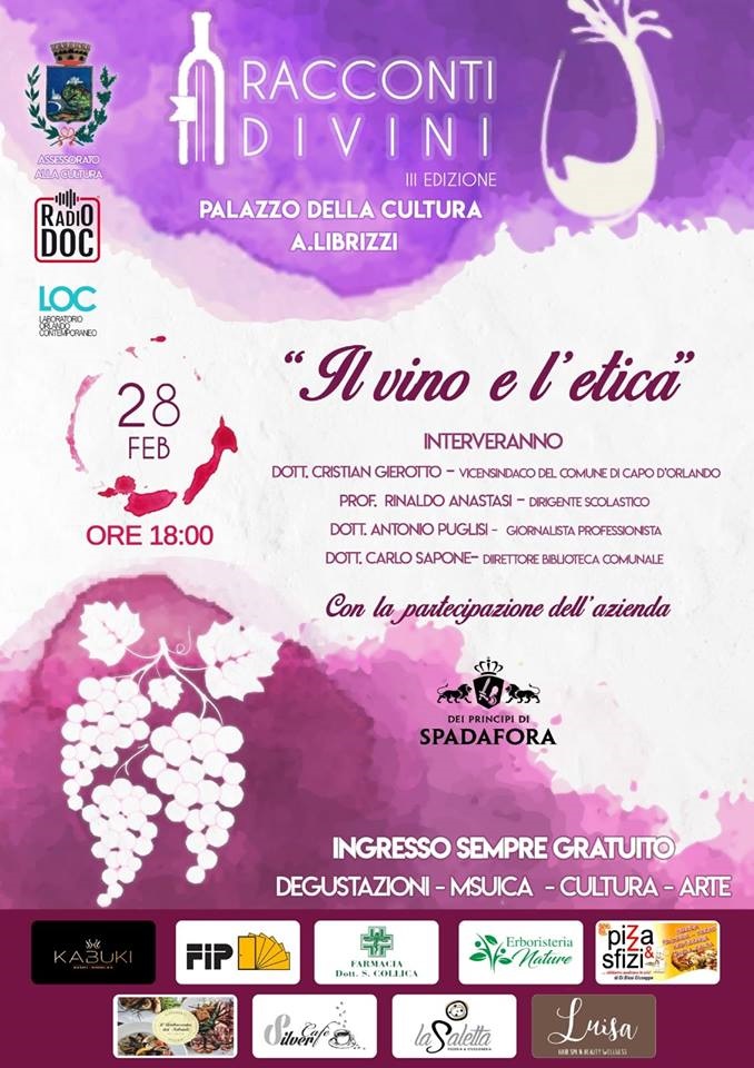CAPO D’ORLANDO – “Racconti DiVini”: domani al via la terza edizione, tra vino e cultura
