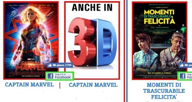 IDEE PER UN WEEKEND AL CINEMA – “Momenti di Trascurabile Felicità” e “Captain Marvel”, questo anche in 3D