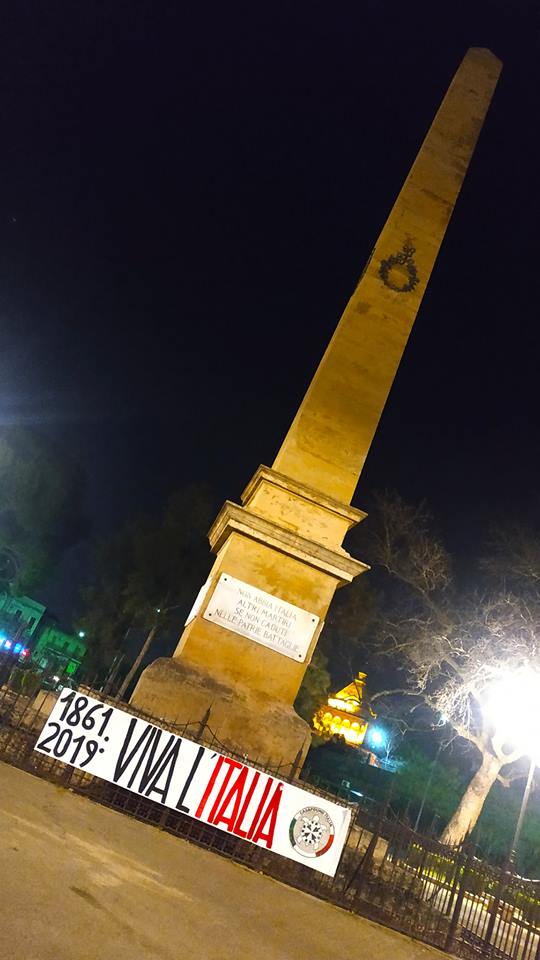 UNITA’ D’ITALIA – Anche in Sicilia gli striscioni di CasaPound