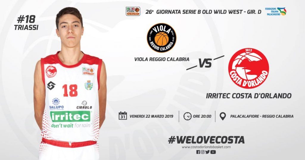 IRRITEC COSTA D’ORLANDO – Costa in campo stasera al PalaCalafiore ospiti della Viola