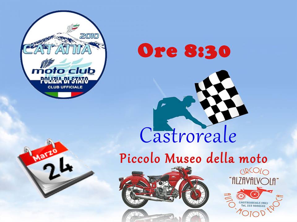 CASTROREALE – Il Moto Club Polizia di Stato di Catania in visita al Piccolo Museo della Moto