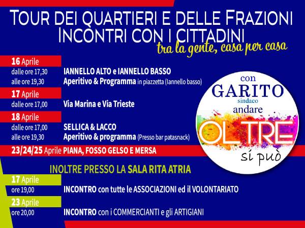 ELETTORALMENTE PARLANDO – Da oggi il Tour, casa per casa e nelle contrade, di Salvo Garito