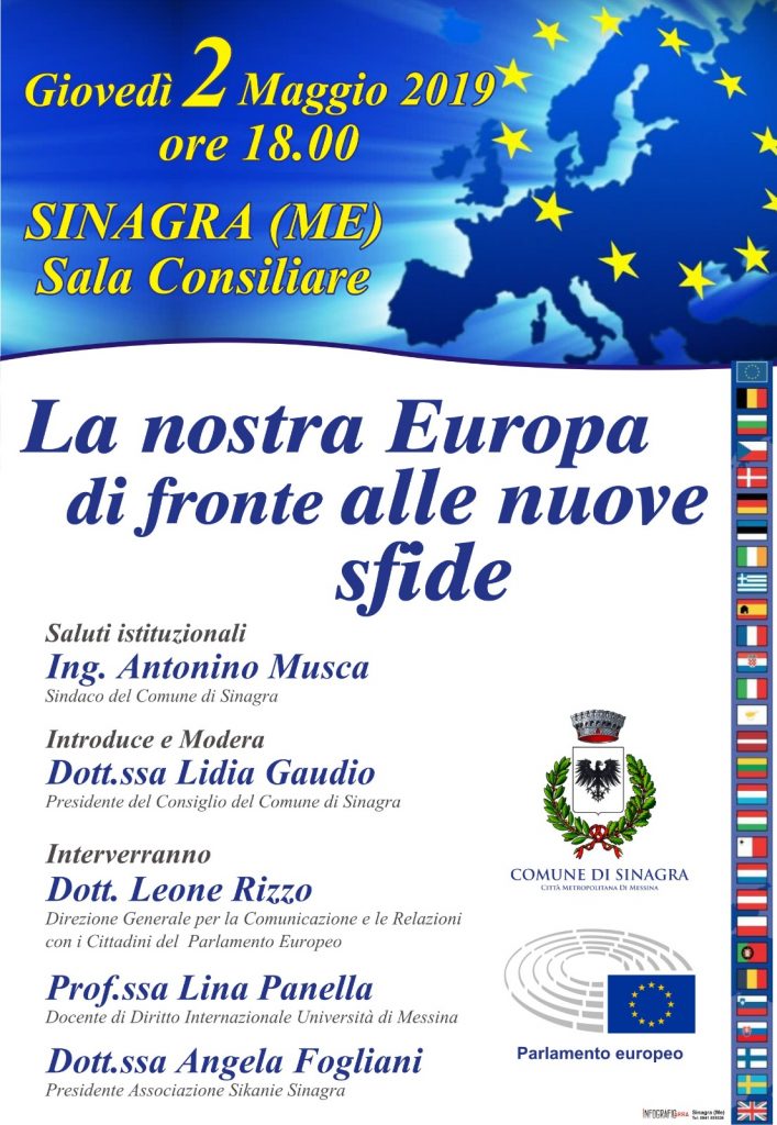 SINAGRA – Convegno “La nostra Europa di fronte alle nuove sfide”